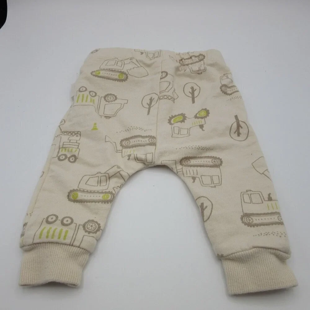 Rabbit and Bear Outfit Organic Cotton Beige Trucks Tractors Comfy Baby 3 Months